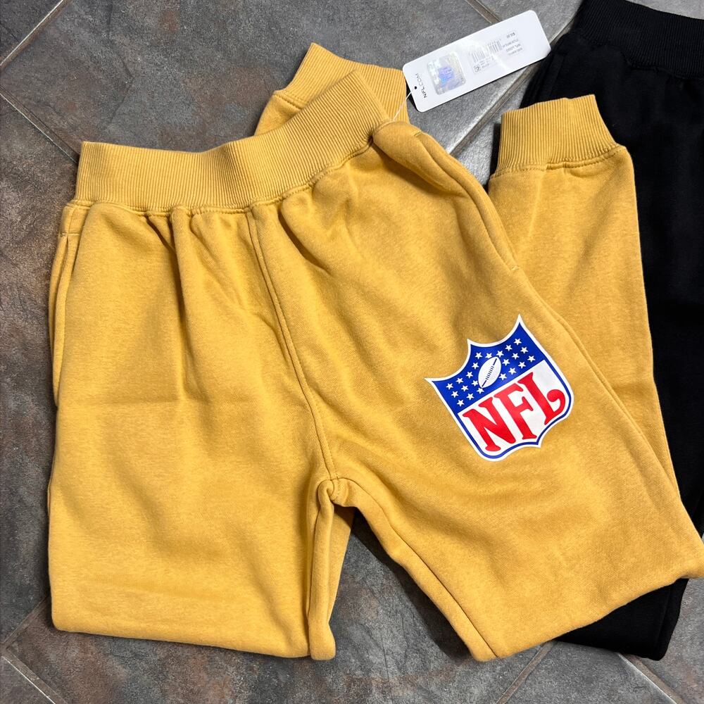 NBA/NFL boys sports sweats size 8/10 gold/blk new